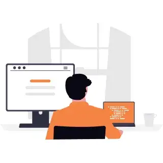 PC作業のイラスト